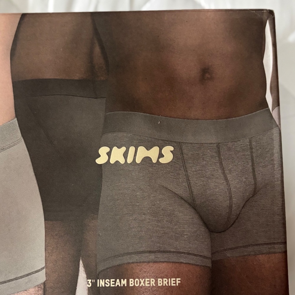 Skims Mens Cotton 3 Inch Inseam Boxer Brief 3-Pack Chalk White 3X BO-BBR-5634M